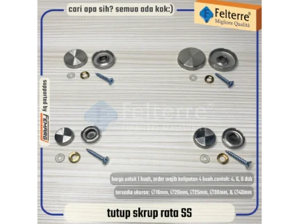 tutup skrup rata SS